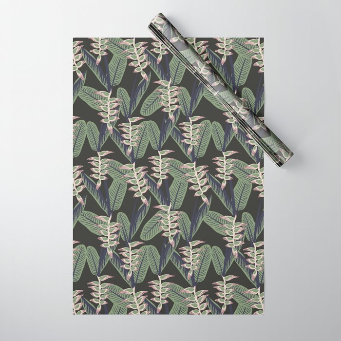 heliconia tropical print Wrapping Paper