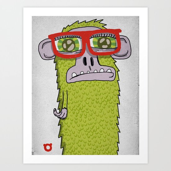 005_monkey glasses Art Print