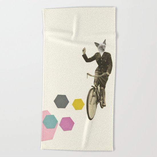 Cat Lady Beach Towel