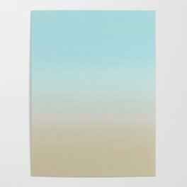 Light Blue and Yellow Gradient Ombre Poster