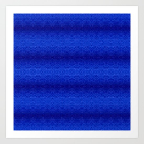 Blue Tiki Pattern Art Print