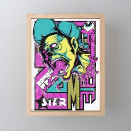 Zombie with Hat Framed Mini Art Print