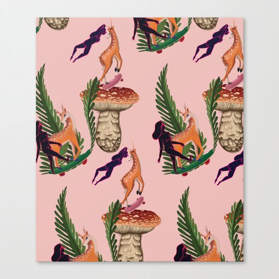 Deer to skate Canvas Print