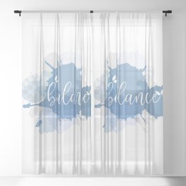 Mind body spirit balance short quotes watercolor splash	 Sheer Curtain