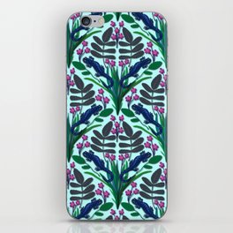 Blue spotted salamander pattern in sea green iPhone Skin