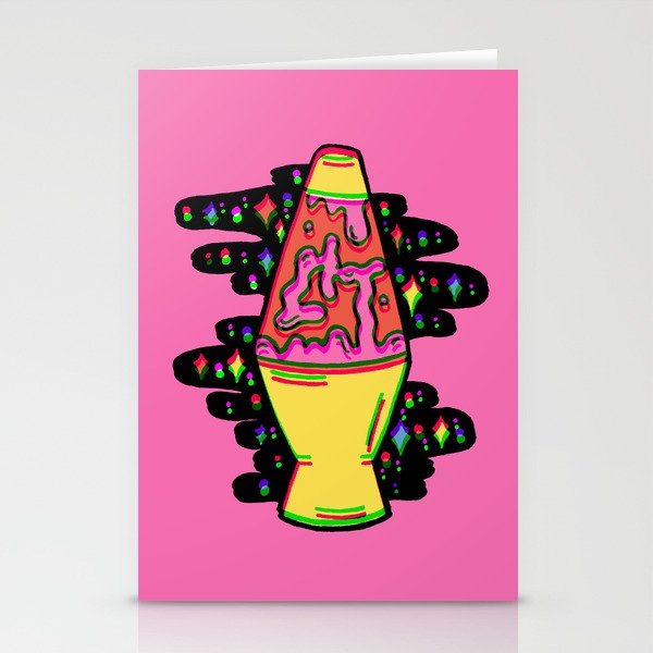 Lit Lava Lamp in pink in 3D Stationery Cards