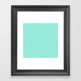 Rowan Branches Seamless Pattern on Mint Blue Background Framed Art Print