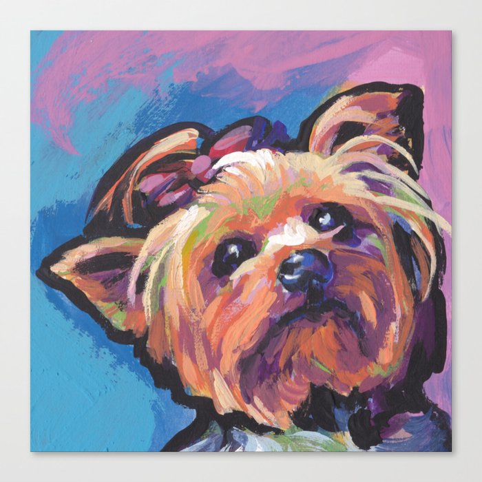 Yorkie canvas prints clearance
