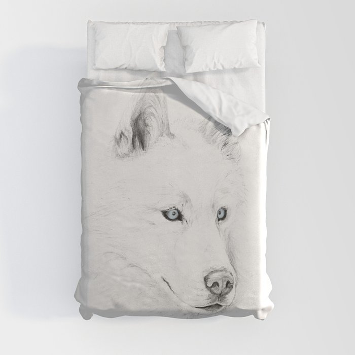 Saber :: A Siberian Husky Duvet Cover