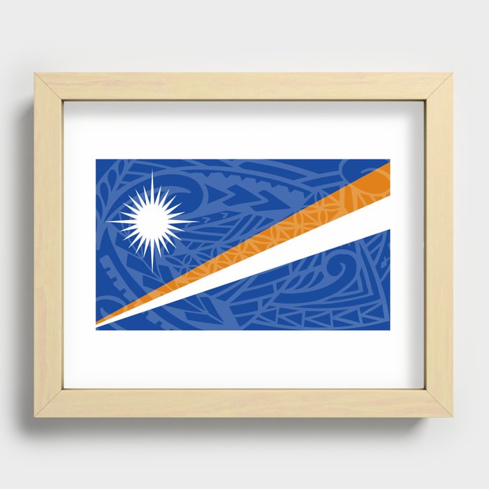 Marshall Islands Flag Island Style Recessed Framed Print