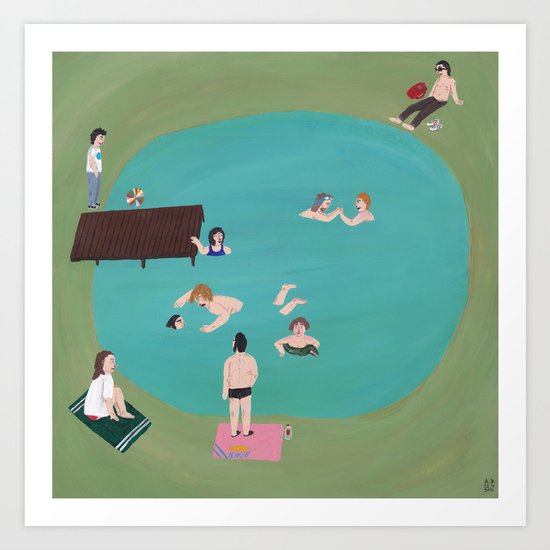 At the Quarry Pond Art Print