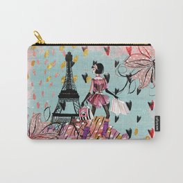 Fashion girl in Paris - Shopping at the EiffelTower Carry-All Pouch