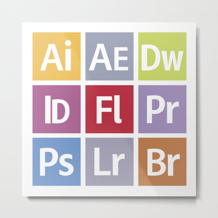 Adobe Icons Metal Print