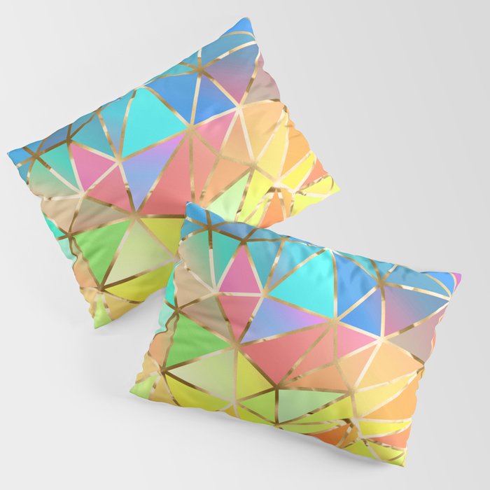 Rainbow geometric #10 Pillow Sham