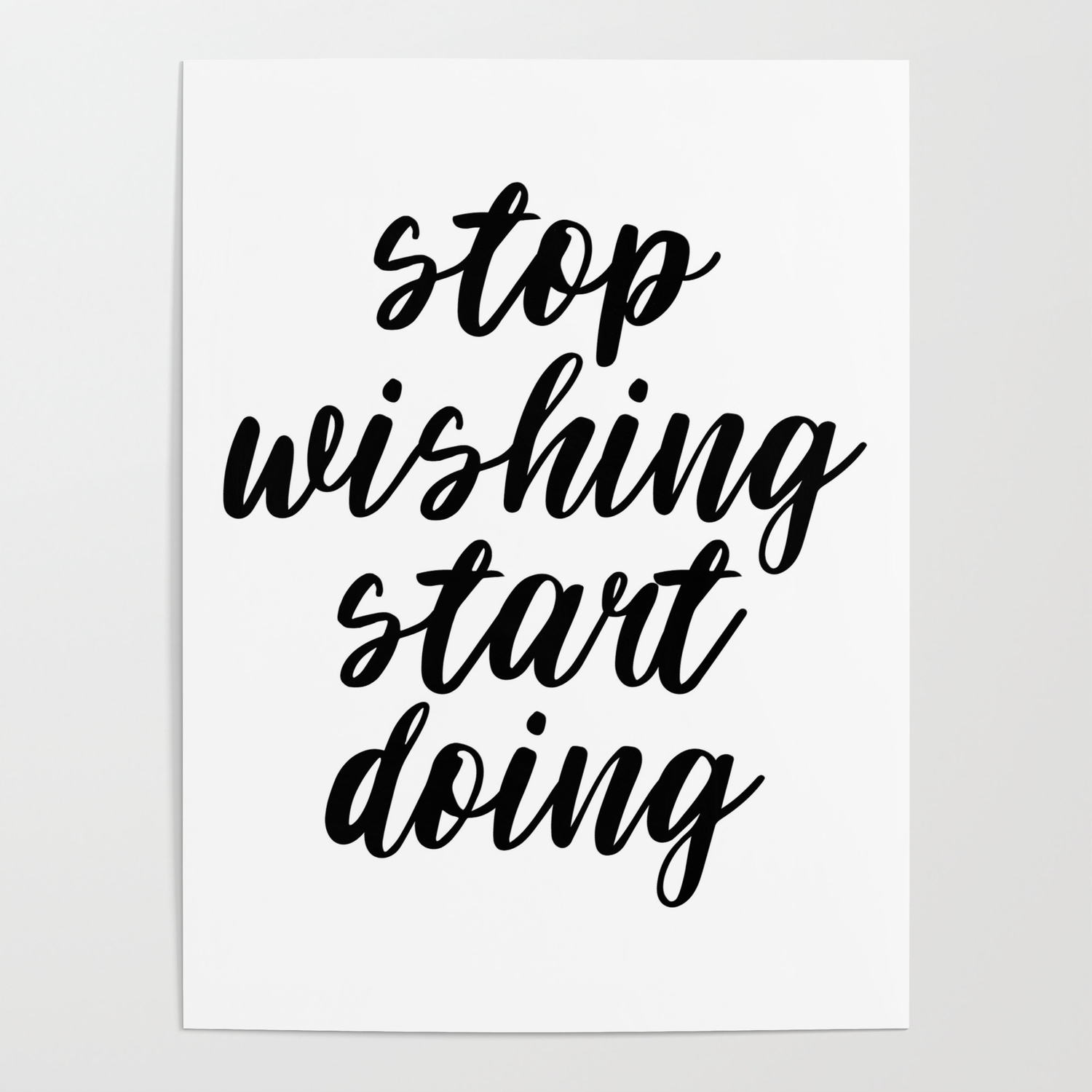 Typography Printable Wall Art *INSTANT DOWNLOAD* Motivational Print Stop Wishing Start Doing Printable Art Inspirational Quote Poster