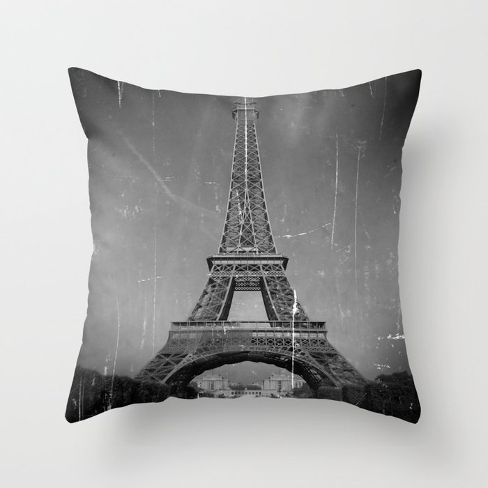 Vintage Eiffel Tower Throw Pillow