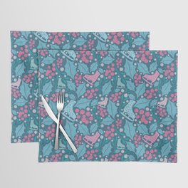 Christmas Xmas Blue Pattern Placemat