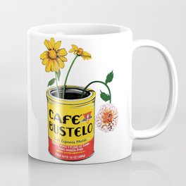 Coffee and Flowers for Breakfast Coffee Mug | Bustelo, Kitchen, Breakfast, Puertorico, Latte, Colored Pencil, Flowers, Dahlia, Coffeecan, Mexico 