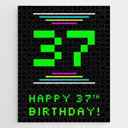 [ Thumbnail: 37th Birthday - Nerdy Geeky Pixelated 8-Bit Computing Graphics Inspired Look Jigsaw Puzzle ]