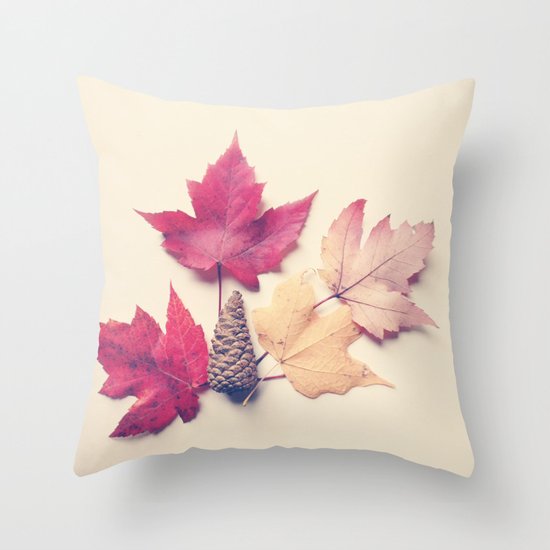 Red Maple Leaf Collection Throw Pillow
