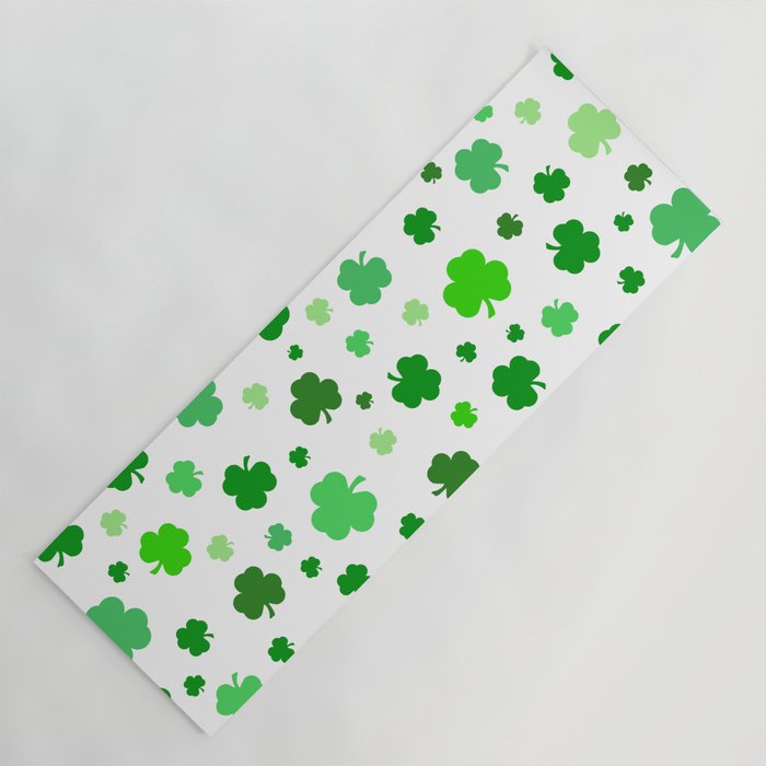 Green Shamrock Pattern Yoga Mat