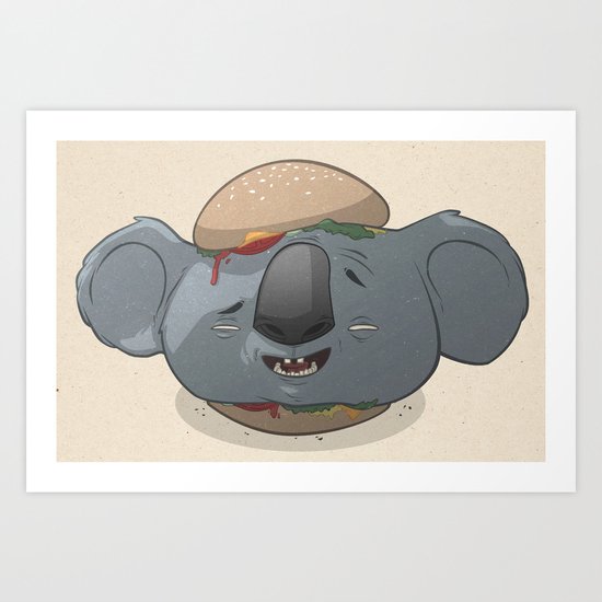 Koala Burger Art Print