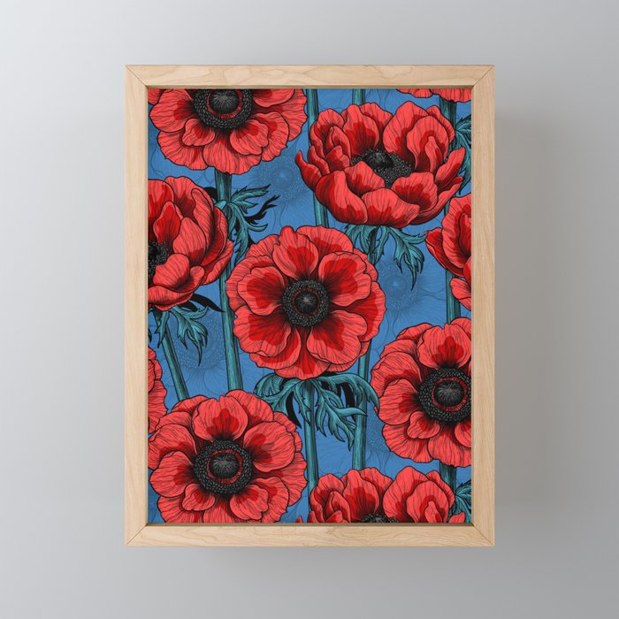 Black Neutral Anemone Flower Canvas Wall Art | Green Lili
