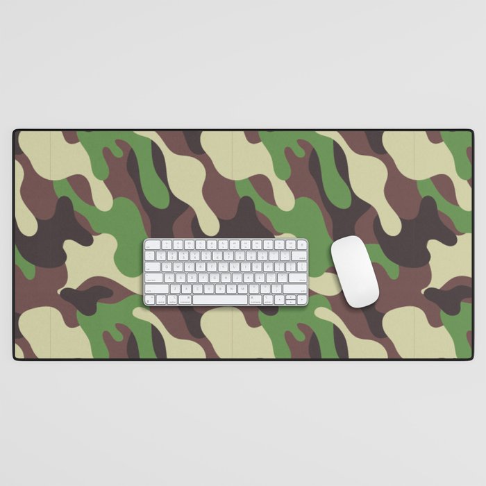 Military Camouflage Seamless Pattern Desk Mat