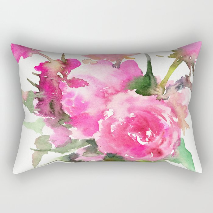 soft pink peonies Rectangular Pillow
