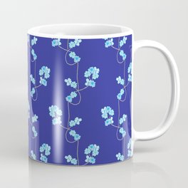 Light Blue Dogwood Flowers on a Branch w/Blue Background Mug