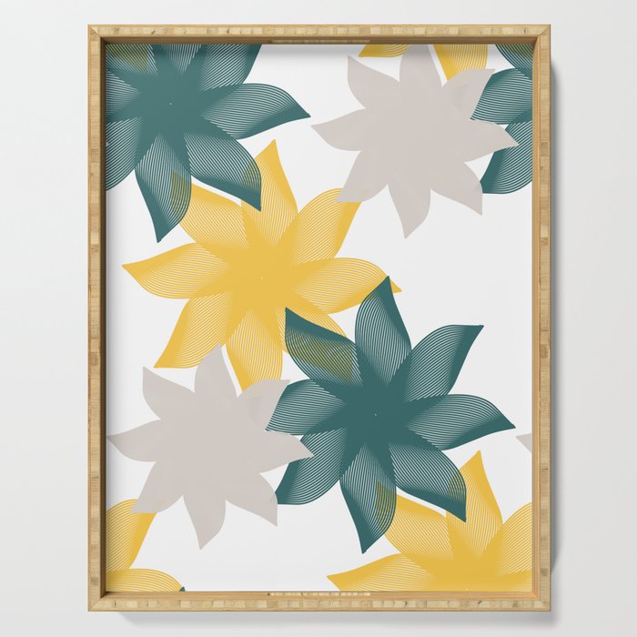 Vectorial Flowers Serving Tray