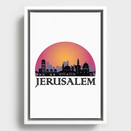 Jerusalem Old City Skyline - Israel Travel Framed Canvas