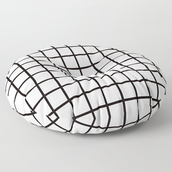 Simply Minimalistic Grid Line Pattern - Black & White - Mix & Match   with Simplicity of Life Floor Pillow