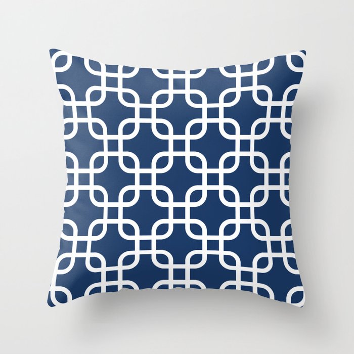 Classic Hollywood Regency Overlapping Trellis Pattern 424 Throw Pillow