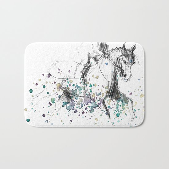 Horse (Rainy canter) Bath Mat