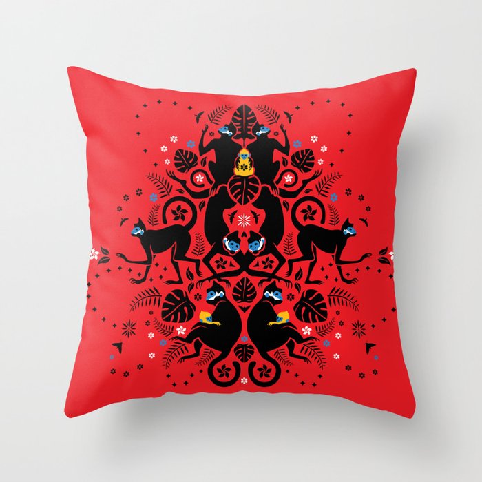 monkey throw pillow