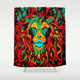 Hipster Lion Graffiti Shower Curtain