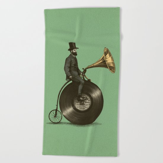 Music Man (Green Option) Beach Towel
