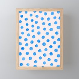 Painted blue dots Framed Mini Art Print