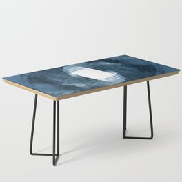 Blue Modern Abstract Brushstroke Painting Vortex Coffee Table