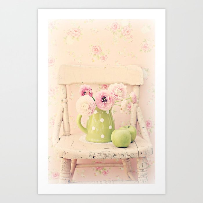 the pink chair Art Print
