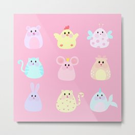 Cute animals Metal Print | Kids, Nursery, Bunny, Bear, Chicken, Walmart, Mouse, Cat, Childrenroom, Digital 