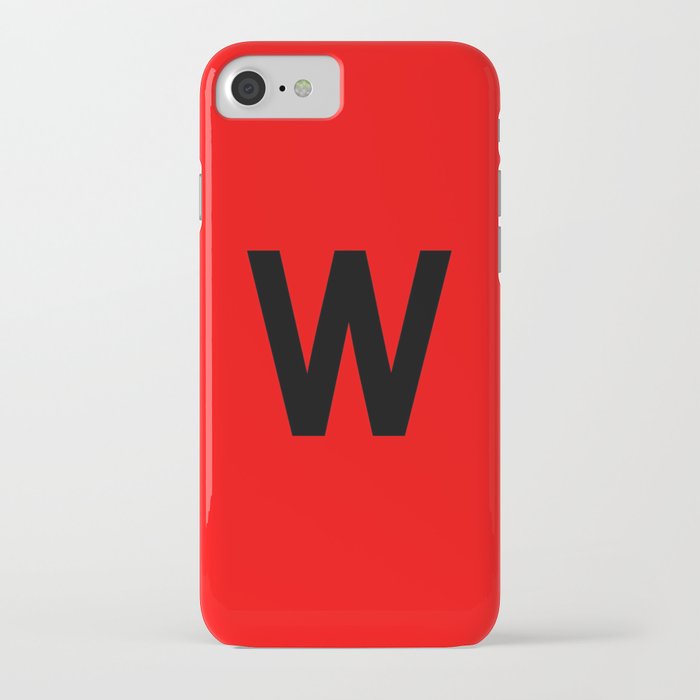 LETTER w (BLACK-RED) iPhone Case