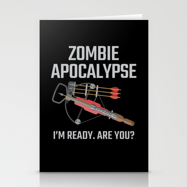 Crossbow Zombie Apocalypse Archery Stationery Cards