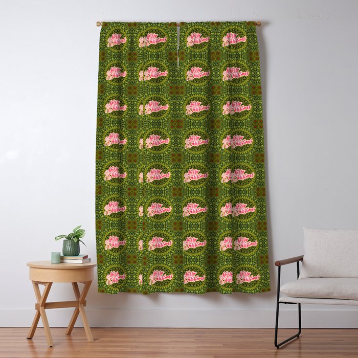 Merry Christmas Lace Blackout Curtain By Petergross Society6