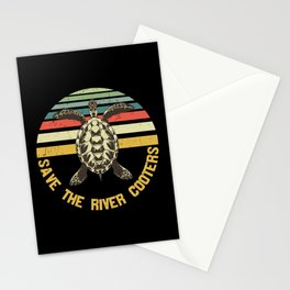 Save The River Cooters Vintage Turtle Stationery Card