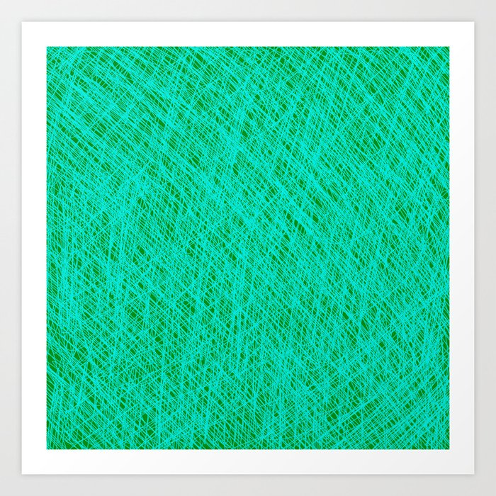 Expressive Blue (Abstract green and cyan) Art Print