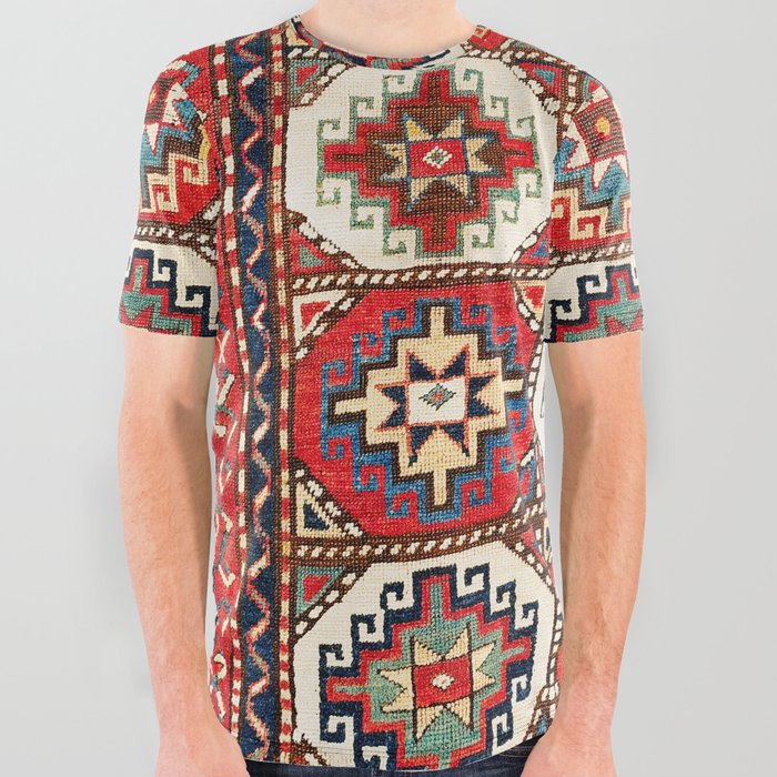 Genje Central Caucasus Rug Print All Over Graphic Tee