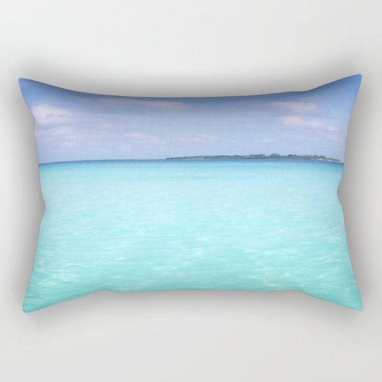 Aqua Water Island Dreams Rectangular Pillow