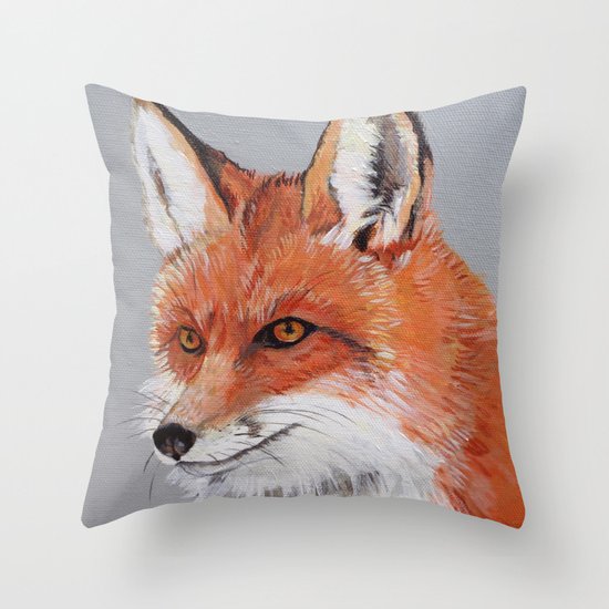 Red Fox Throw Pillow